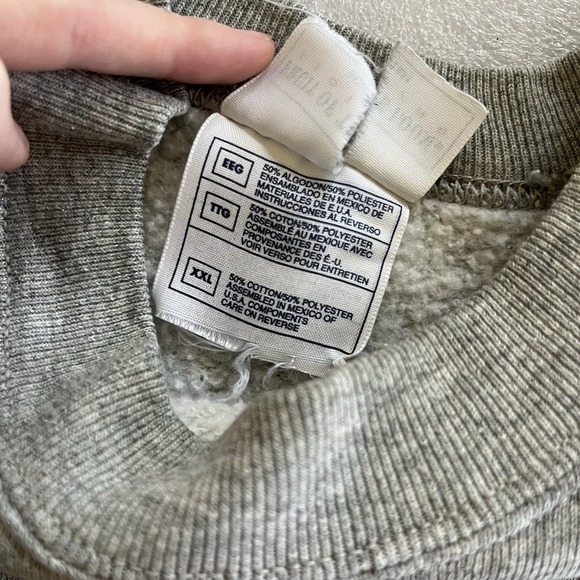 Vintage Fruit Of The Loom Sweatshirt I Love Cats Stitch Look Cottagecore Sz XXL - Picture 4 of 7